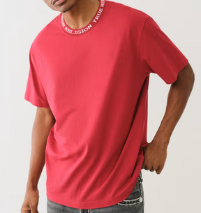 JACQUARD RIB LOGO TEE