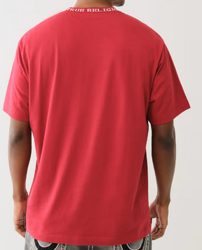 JACQUARD RIB LOGO TEE
