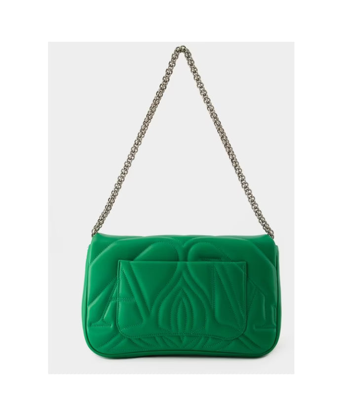 Green Leather Seal Crossbody Bag