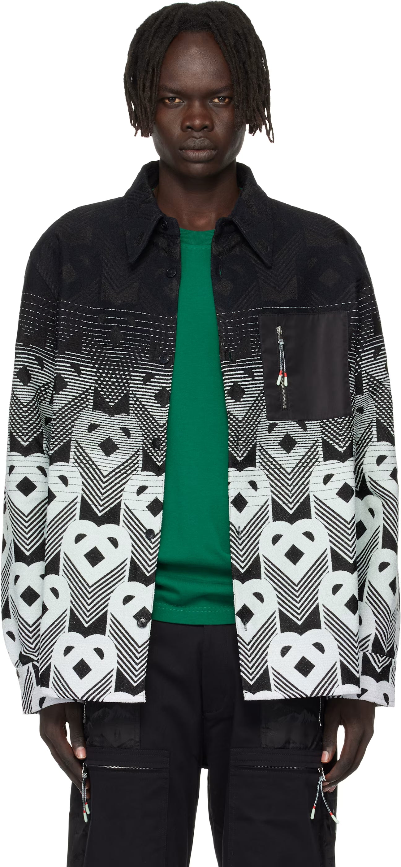 Black & Green Gradient Monogram Jacket