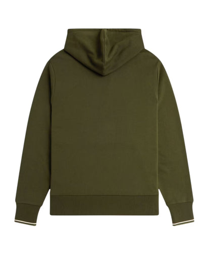 Fred Perry Cotton/Polyester Hoodie with Double Cuff Stripe