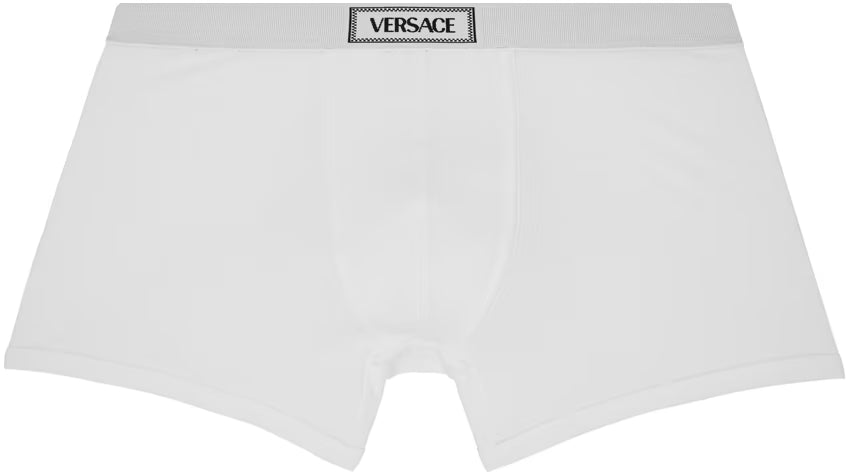 Versace Underwear White '90s Logo Long Boxers