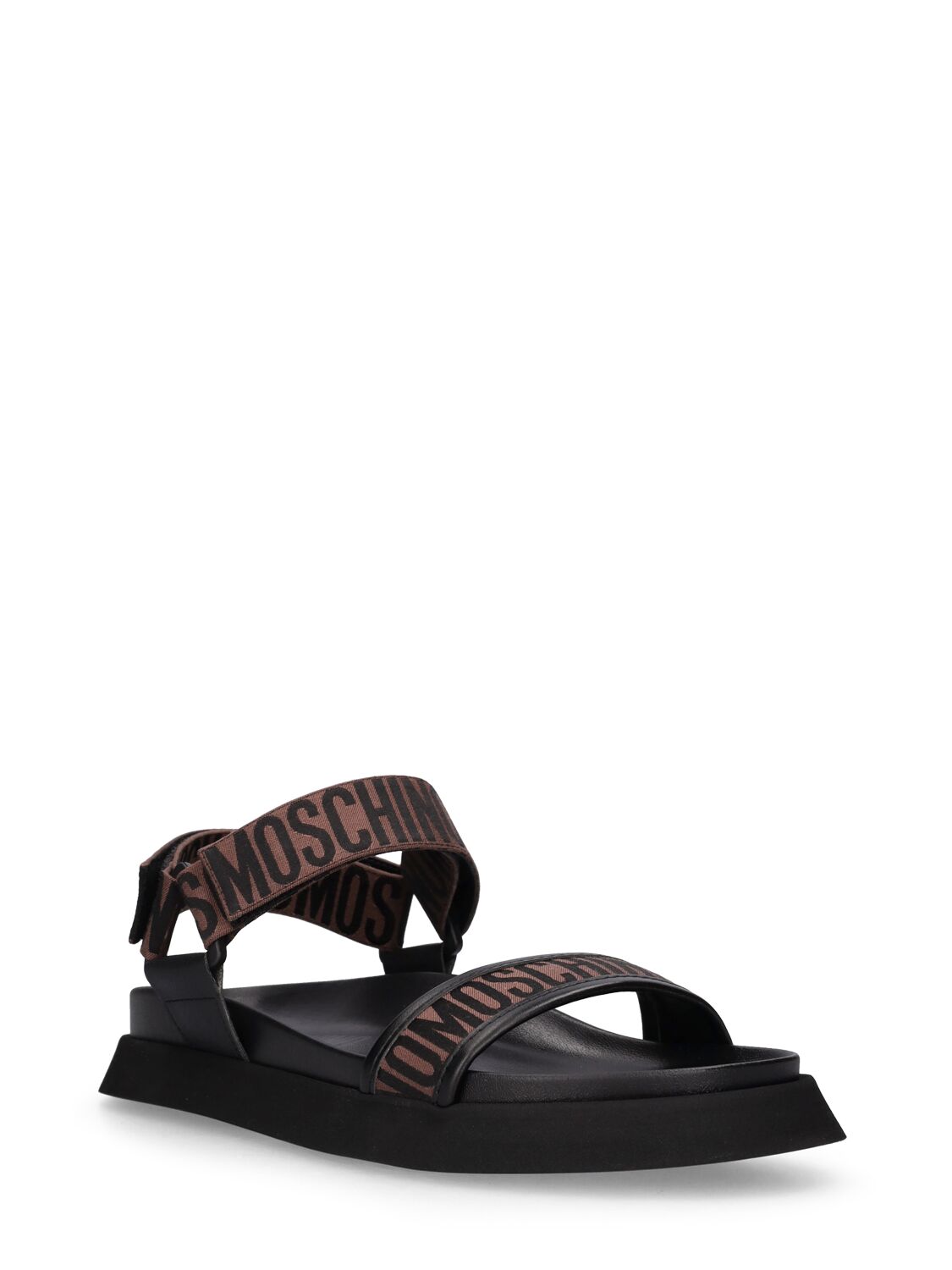 Moschino 40mm Logo jacquard flat sandals