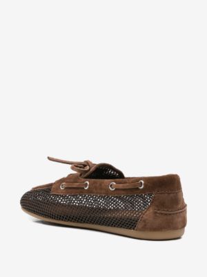 Miu Miu mesh and suede deck shoes