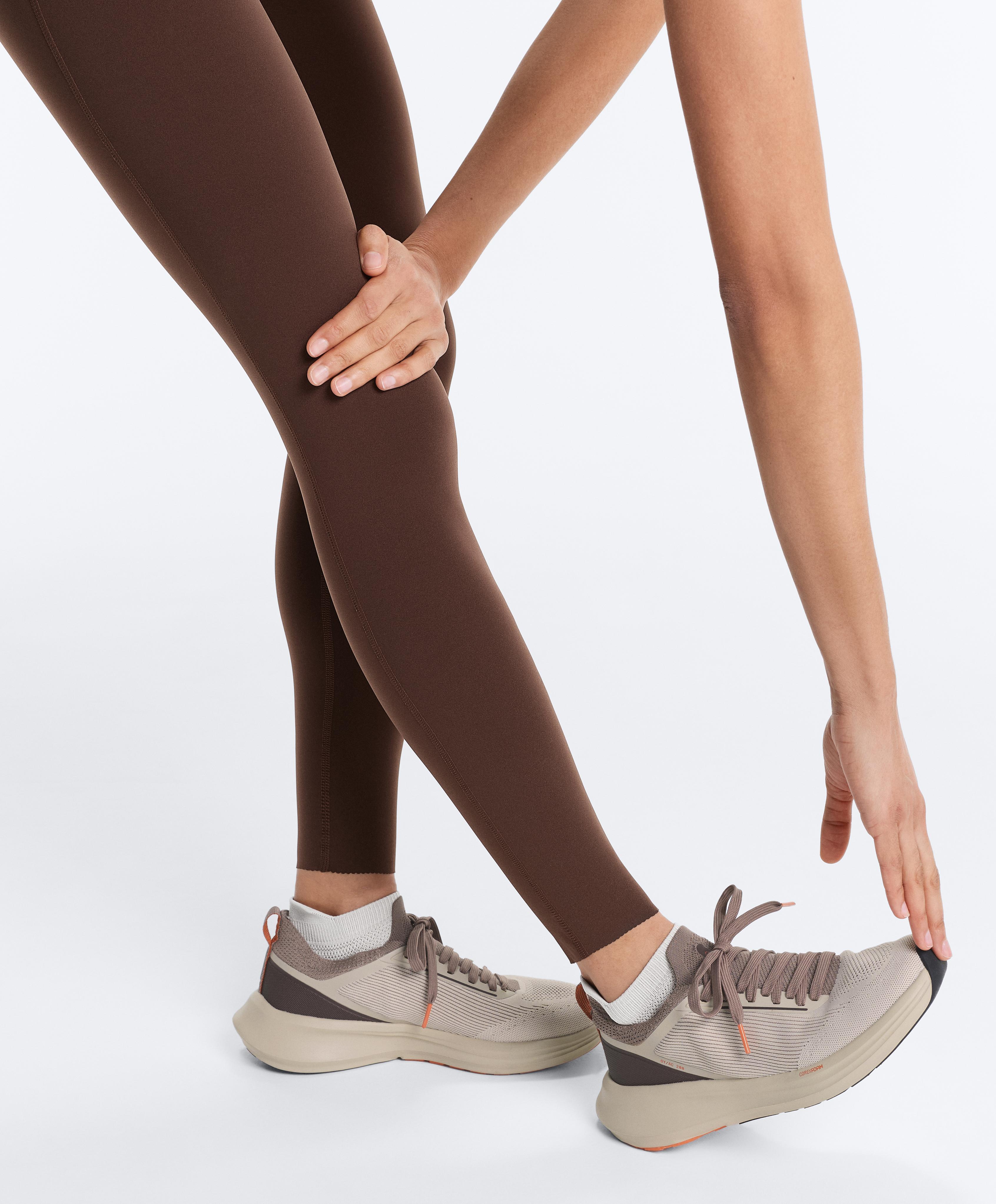 High-rise Compressive core-control ankle-length leggings
