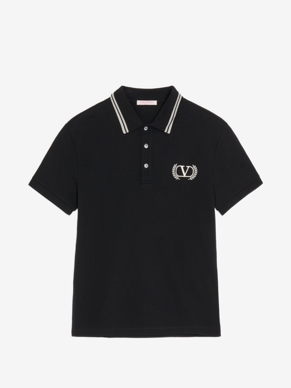 Valentino cotton-pique polo shirt with Maison embroidery