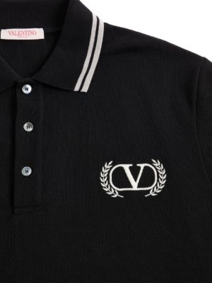 Valentino cotton-pique polo shirt with Maison embroidery