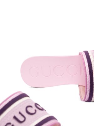 Gucci Sliders in cotton with embroidered logo