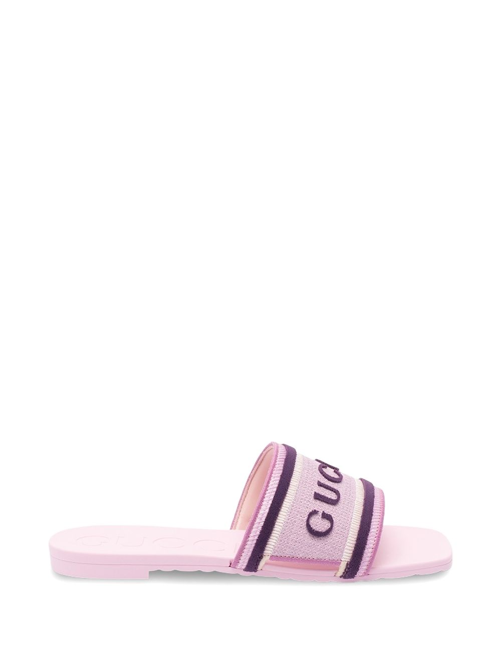 Gucci Sliders in cotton with embroidered logo