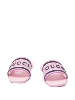 Gucci Sliders in cotton with embroidered logo
