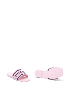 Gucci Sliders in cotton with embroidered logo