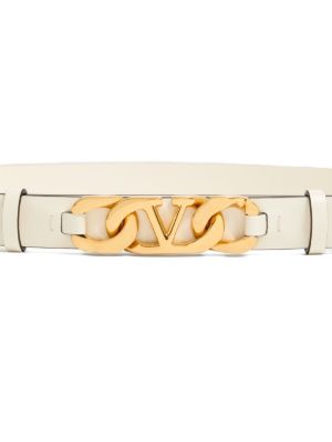 VLogo chain shiny calfskin belt