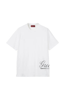 Gucci logo lettering ribbed T-shirt