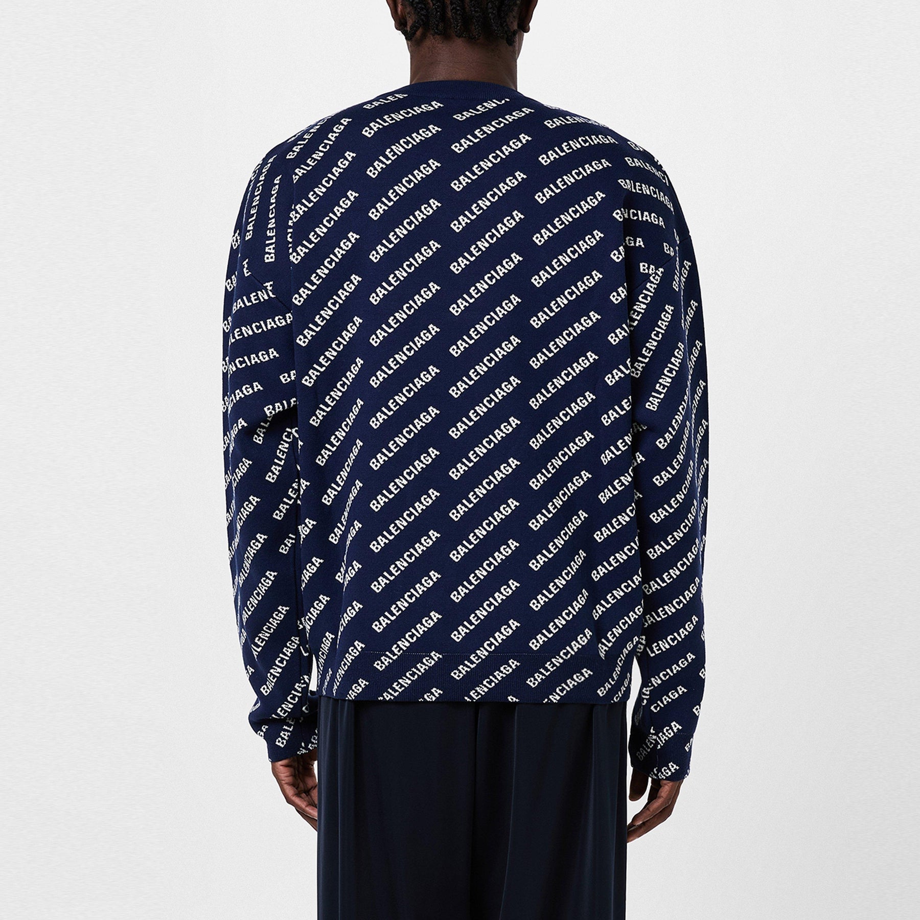 Logo Intarsia Cotton Blend Jumper