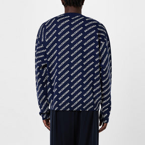 Logo Intarsia Cotton Blend Jumper