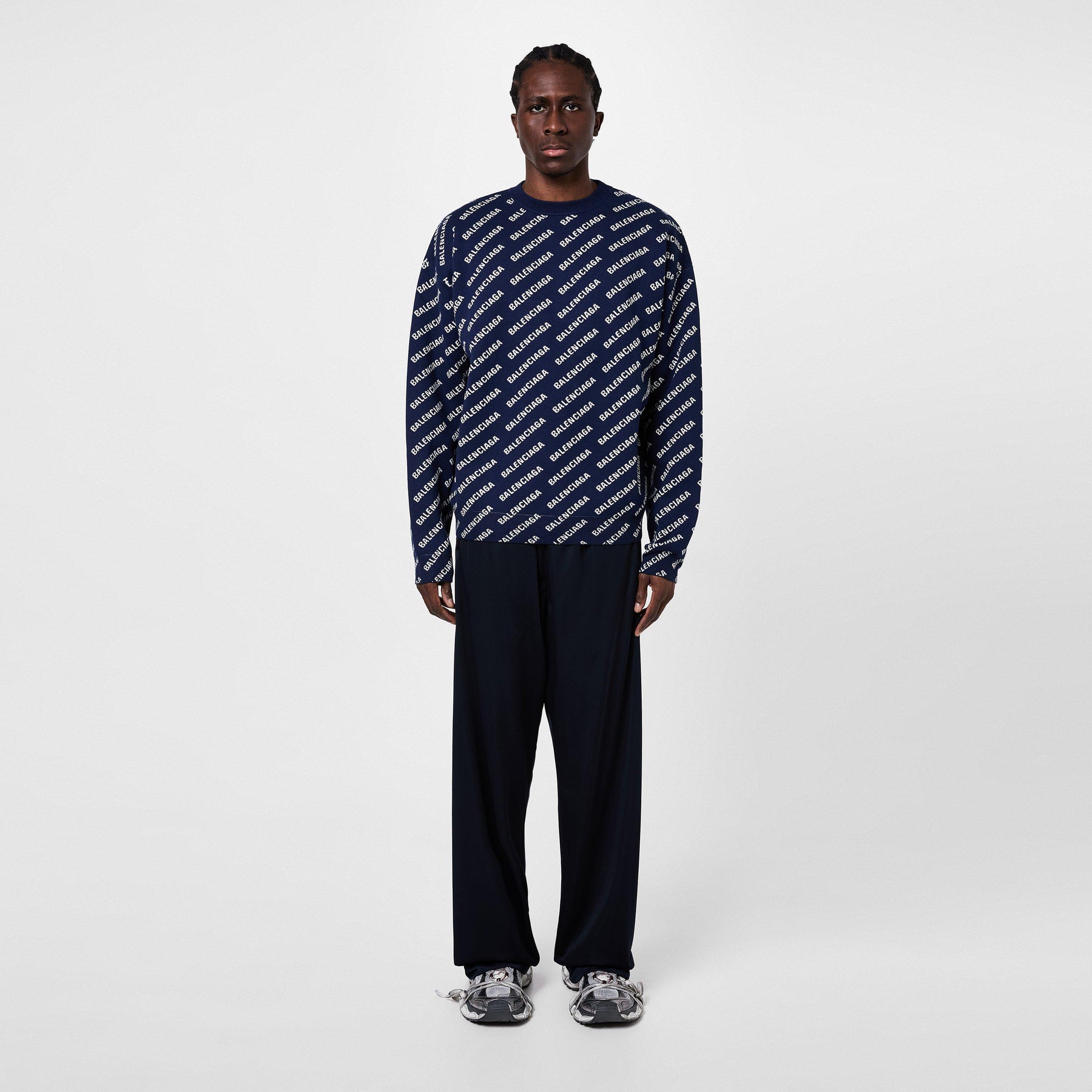 Logo Intarsia Cotton Blend Jumper