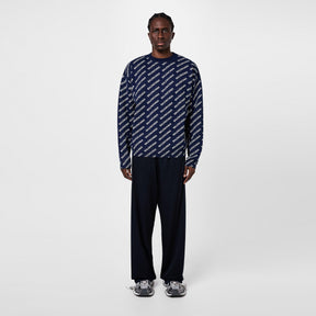 Logo Intarsia Cotton Blend Jumper