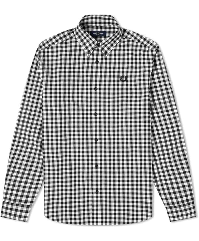 Fred Perry Gingham Shirt Black Reissues Style