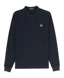 Fred Perry Navy 608 Long Sleeve Polo Shirt