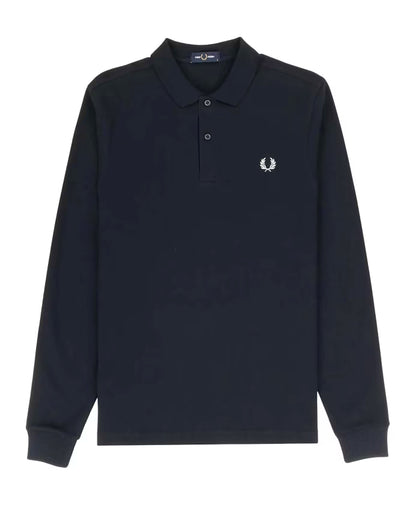 Fred Perry Navy 608 Long Sleeve Polo Shirt