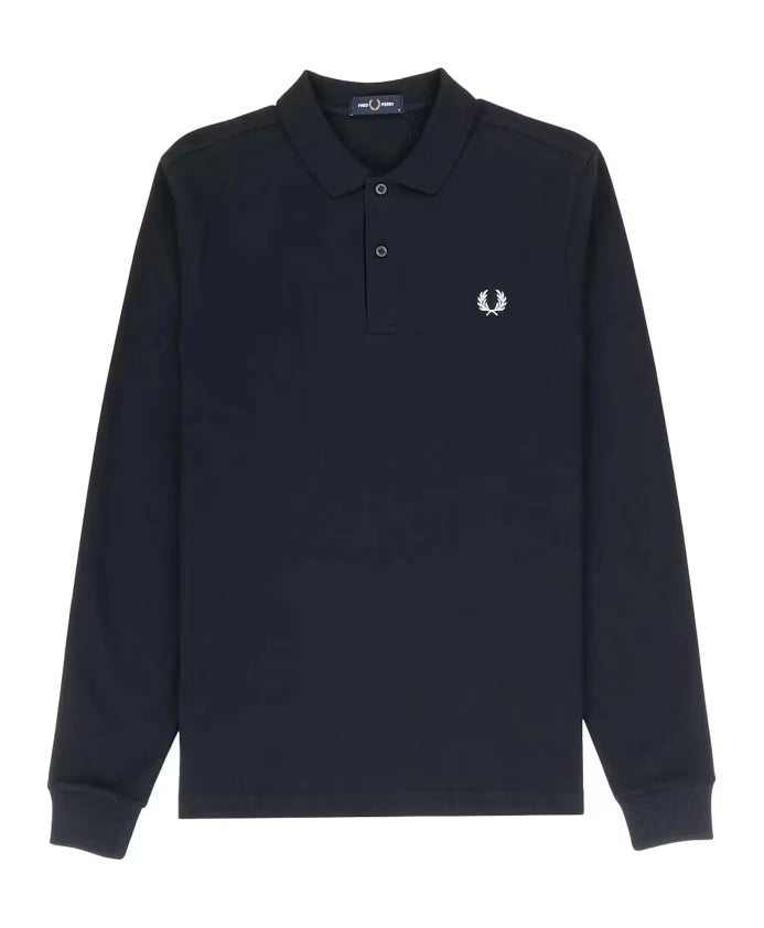 Fred Perry Navy 608 Long Sleeve Polo Shirt