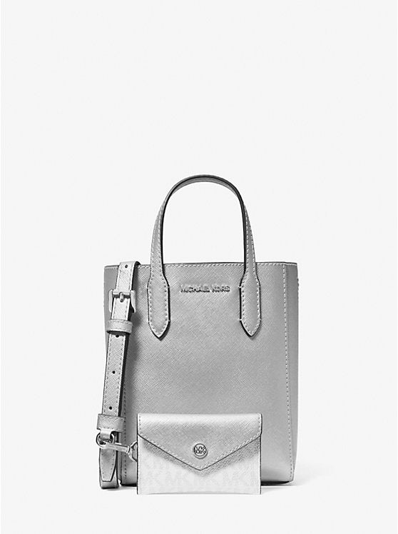 Vincent Extra-Small Metallic Crossbody Bag With Logo Card Case