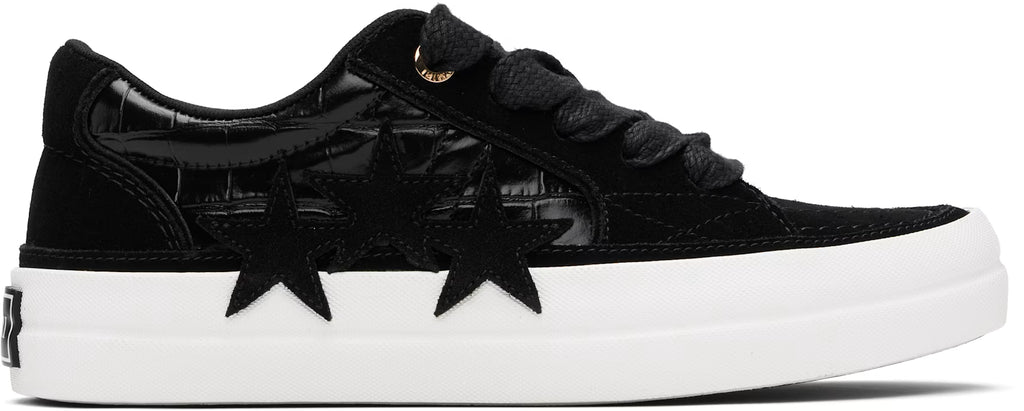 Black Croc Debossed Sunset Skate Sneakers