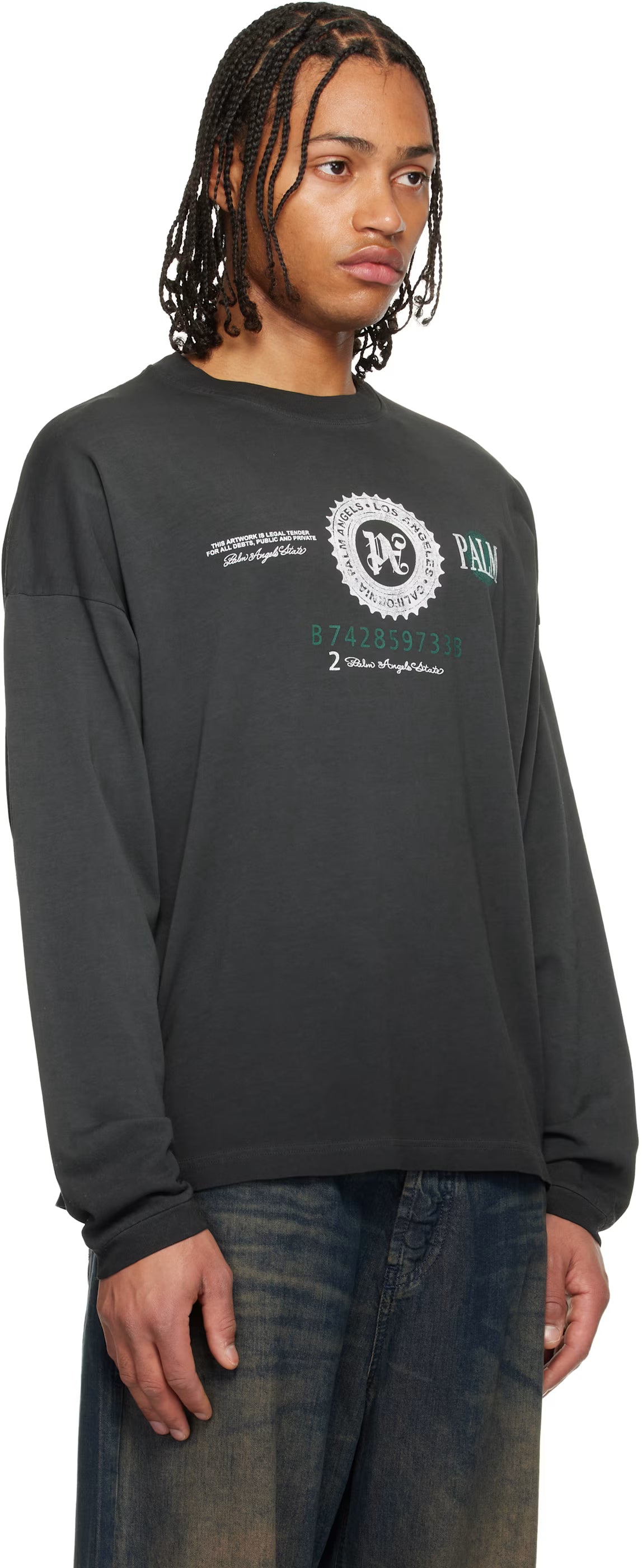 Black Dollar Graphic Long Sleeve T-shirt