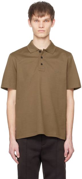 Ferragamo Brown Embroidered Polo