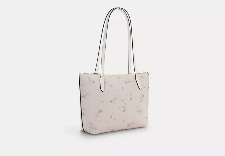 Fiona Zip Tote Bag With Star Print