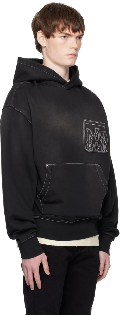 Black MA Outline Oversized Hoodie