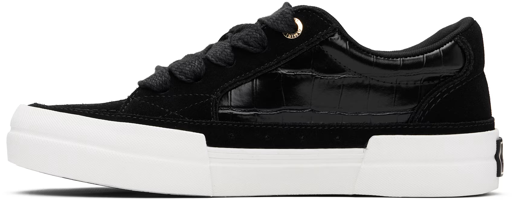 Black Croc Debossed Sunset Skate Sneakers