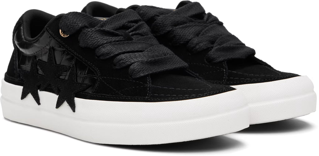 Black Croc Debossed Sunset Skate Sneakers