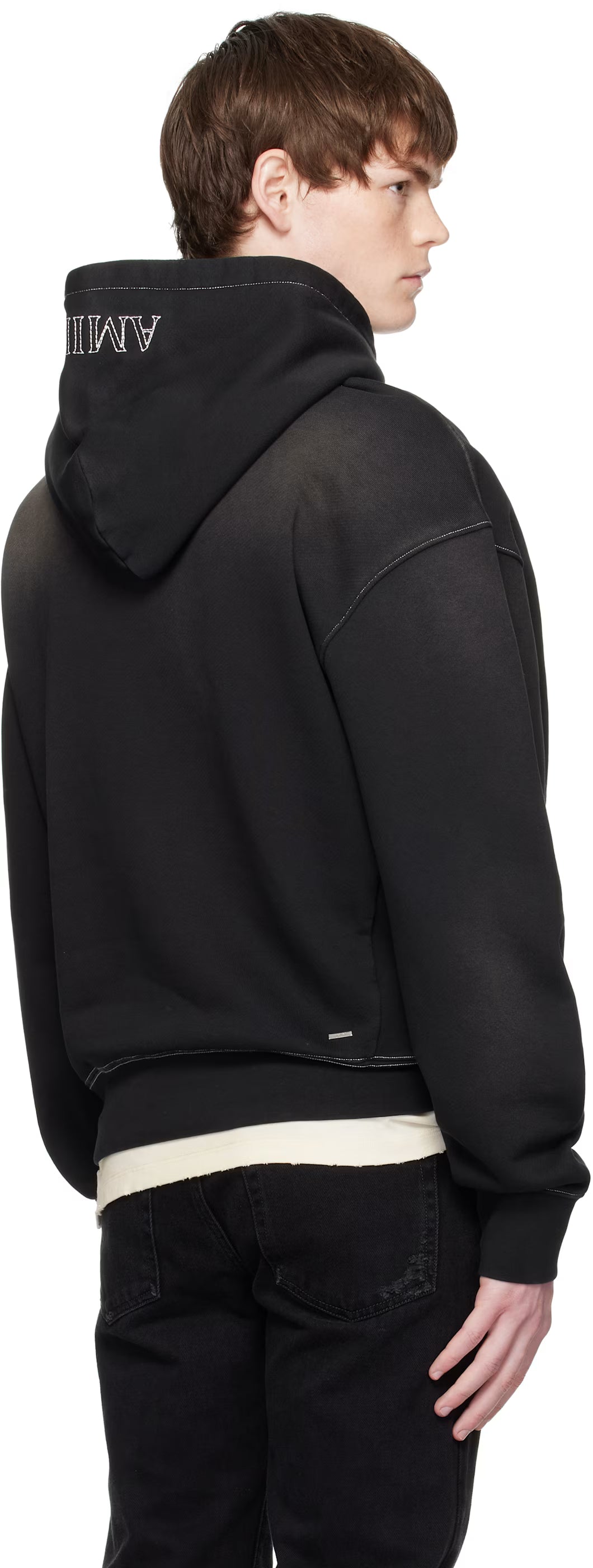 Black MA Outline Oversized Hoodie