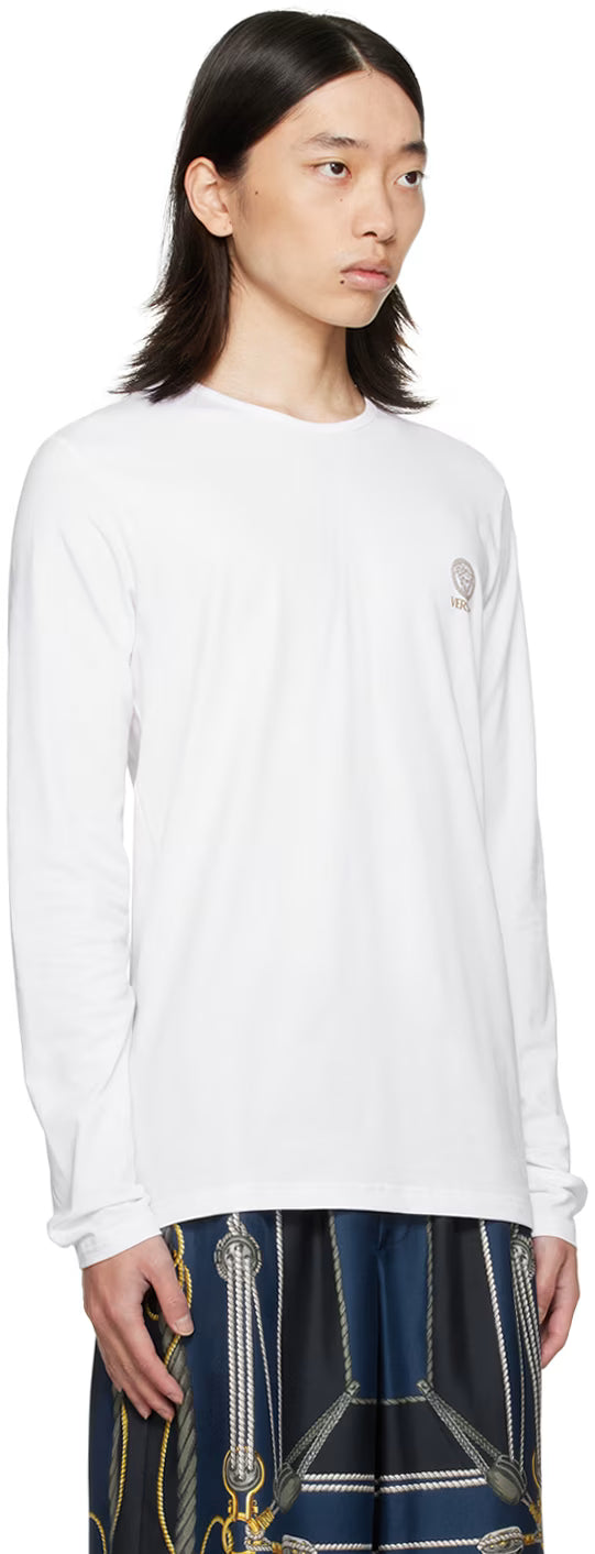 Versace Underwear White Medusa Long Sleeve T-Shirt