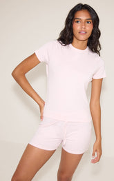 Baby Pink Jersey Short Sleeve Pj Top