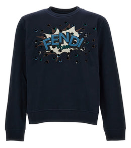 Fendi Dark Blue Logo Sweatshirt