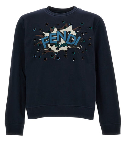 Fendi Dark Blue Logo Sweatshirt