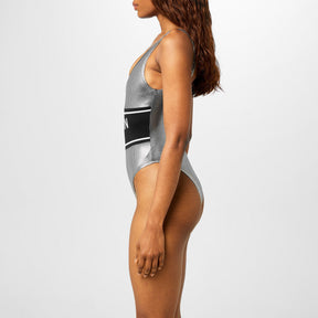 Metallic-Effect Puppytooth Swimsuit