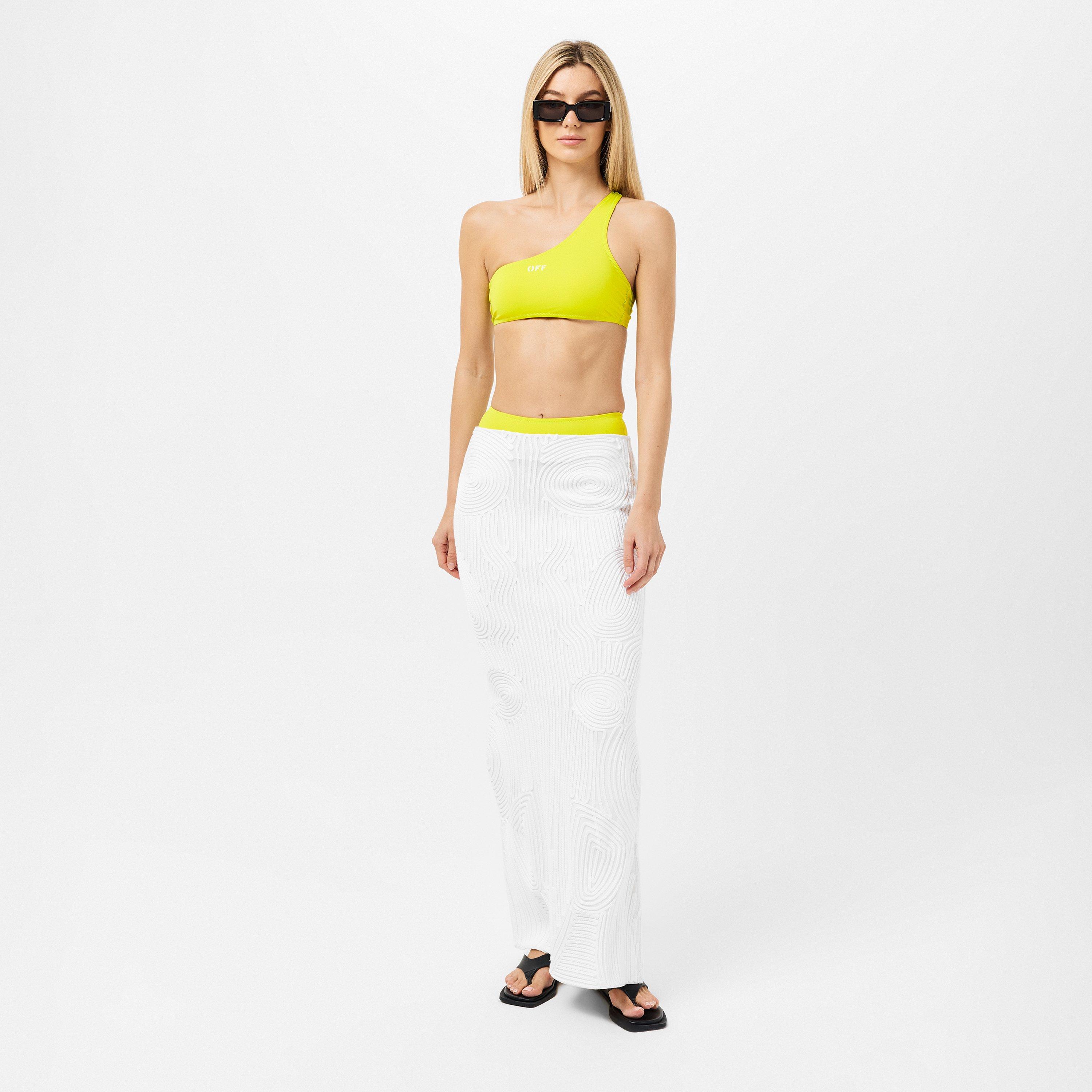 Stamp One Shoulder High Rise Bikini Set