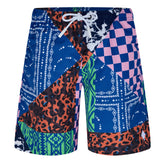 Patchwork-Print Swim Shorts