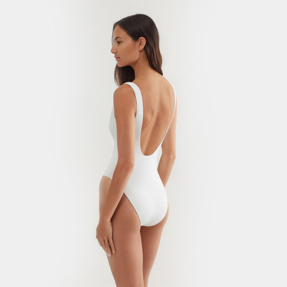 Zipper Scoop Neck Swimsuit
