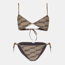 Logo Detail Technical Swim Fabric Bikini Set