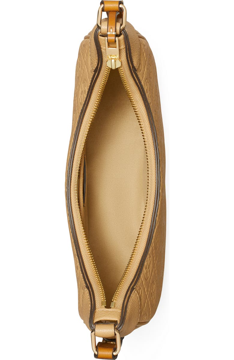 T-Monogram Embossed Crescent Shoulder Bag