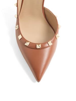 Rockstud slingback calfskin pumps 85mm