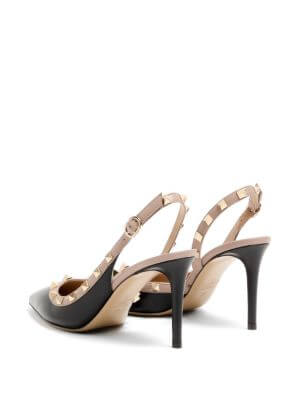 Rockstud slingback calfskin pumps 85mm