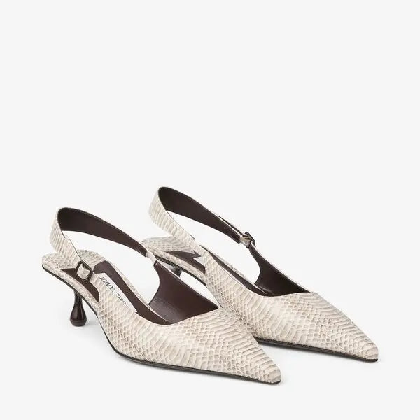 Jimmy Choo Amel  Snake print leather pumps - neutral