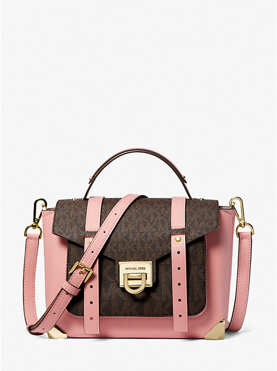 Michael Kors Manhattan Medium Leather and Logo Satchel - Bags | Shop From The Mirage