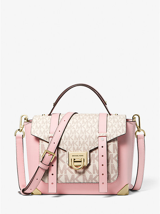 Michael Kors Manhattan Medium Leather and Logo Satchel - Bags | Shop From The Mirage