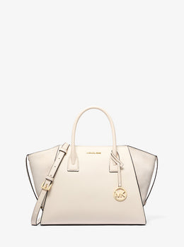Avril Large Leather and Suede Satchel